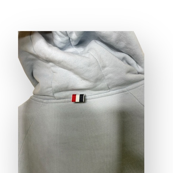 Thom Browne Sky Blue 4-Bar Hoodie Size 4 / Large - Picture 6 of 15